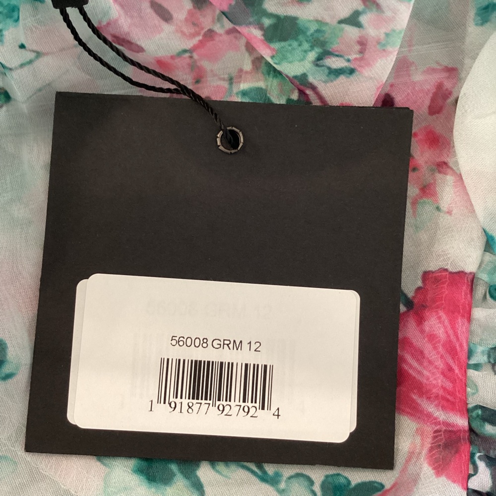 Mac Duggal Pink & Green Floral Ruffle Mini Dress - Picture 15 of 16